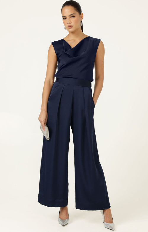 Pants LUXE PLEATED TROUSER IN NAVY