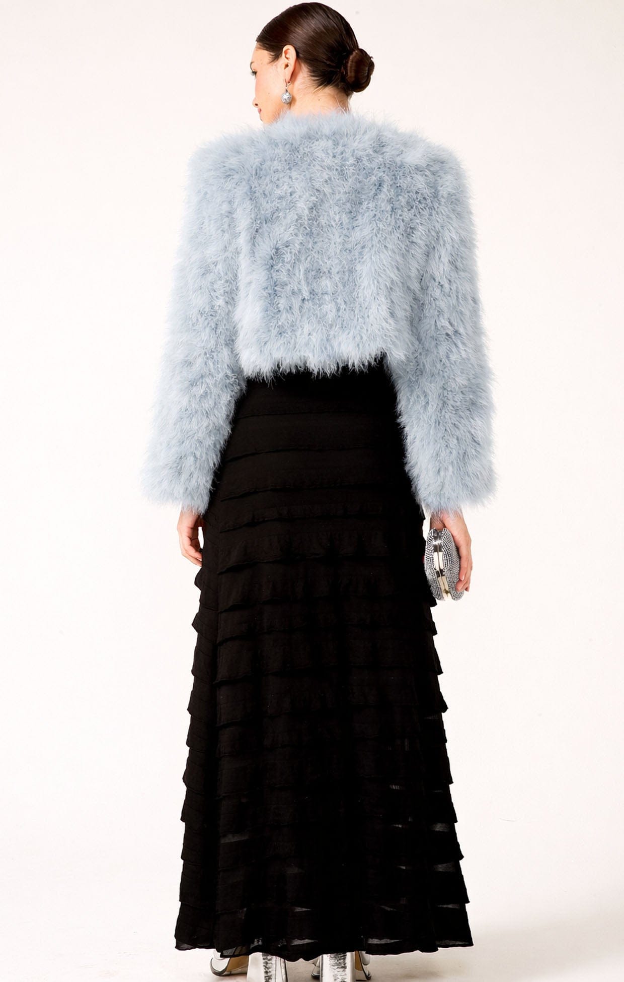 Jackets LUXE FEATHER JACKET IN BABY BLUE