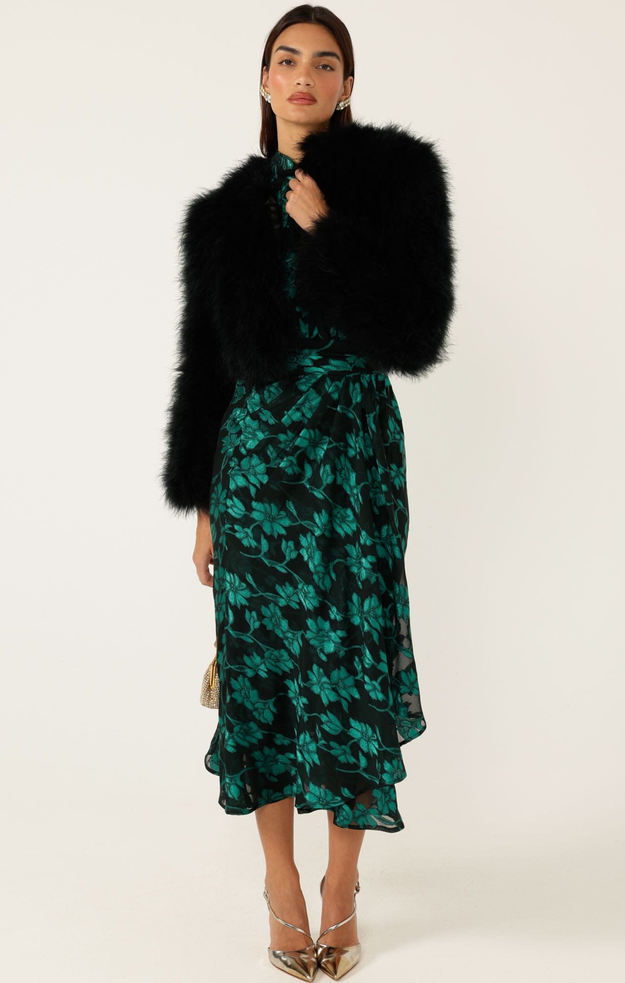 Jackets Multi Occasion LUXE FEATHER JACKET IN BLACK