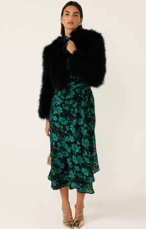 Jackets Multi Occasion LUXE FEATHER JACKET IN BLACK