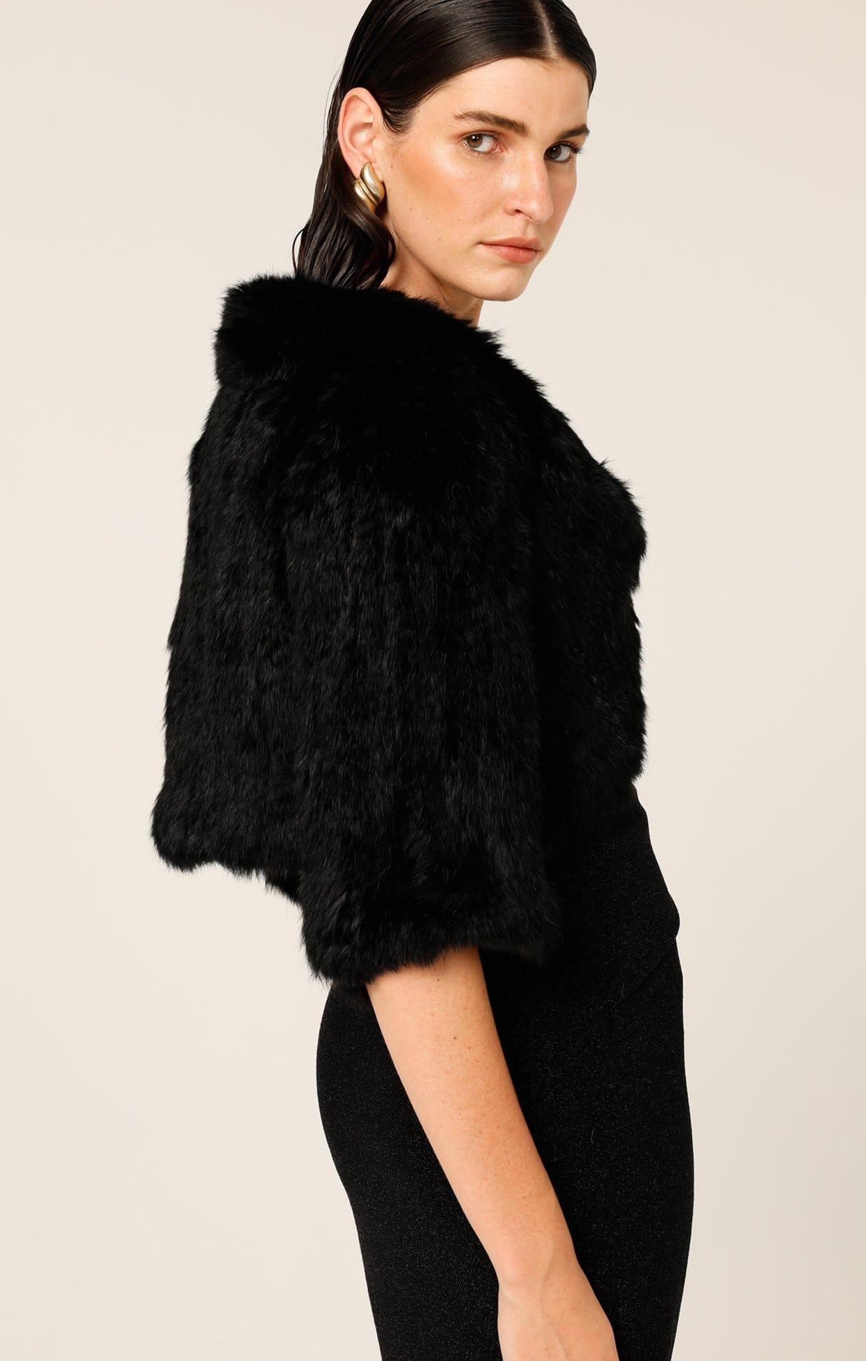 Jackets Multi Occasion LUXE FUR BOLERO IN BLACK