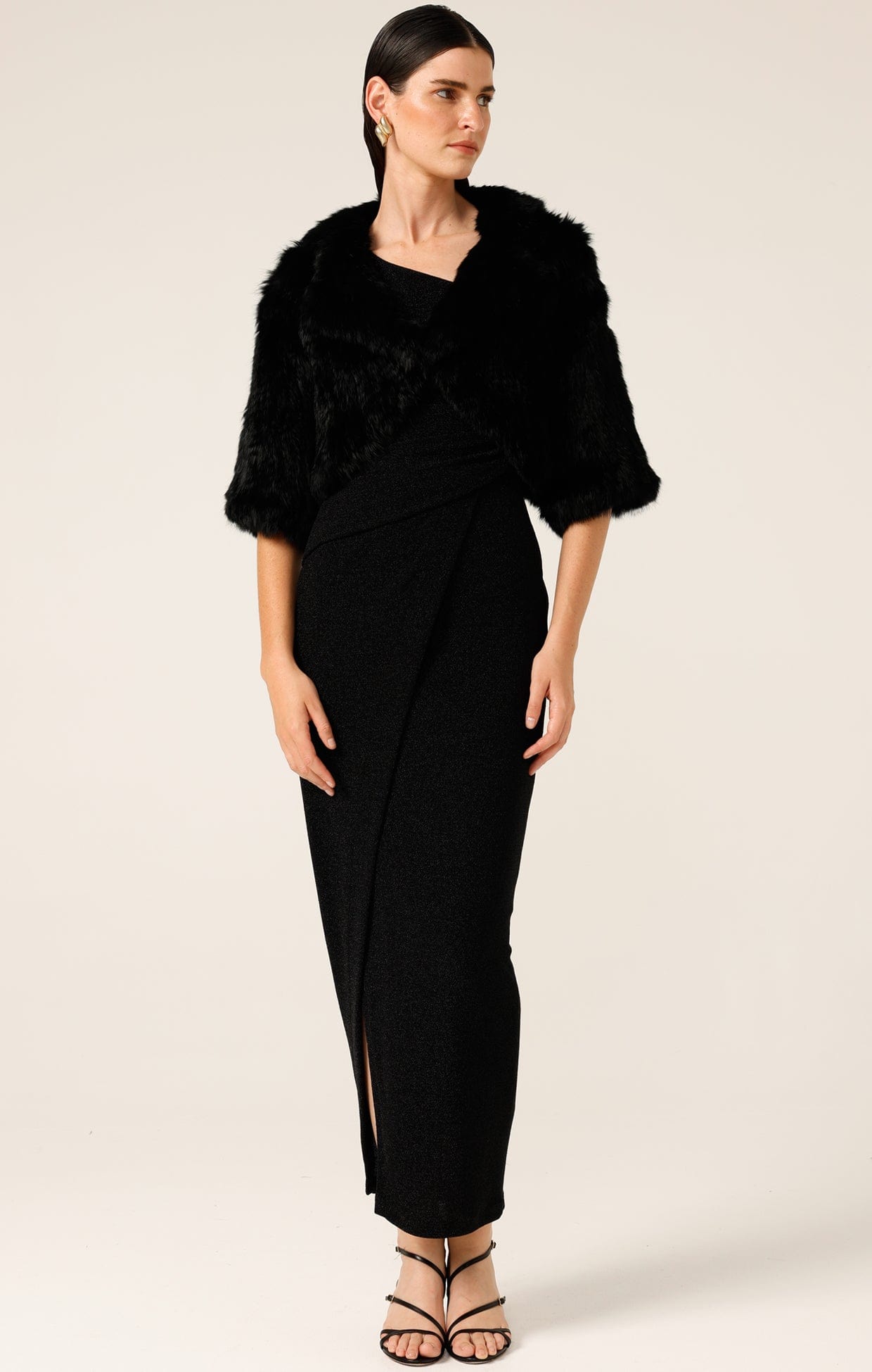 Jackets Multi Occasion LUXE FUR BOLERO IN BLACK