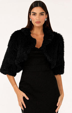 Jackets Multi Occasion LUXE FUR BOLERO IN BLACK