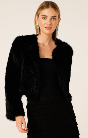 Jackets Multi Occasion LUXE FUR JACKET IN BLACK