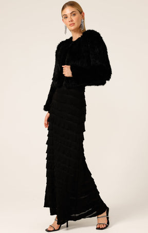 Jackets Multi Occasion LUXE FUR JACKET IN BLACK