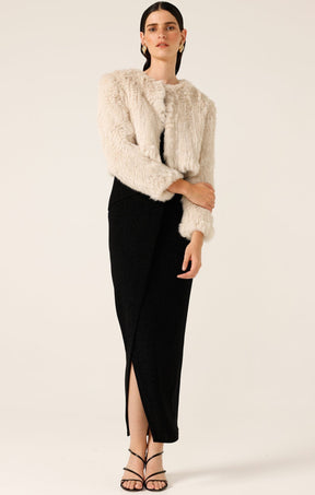 Jackets Multi Occasion LUXE FUR JACKET IN STONE