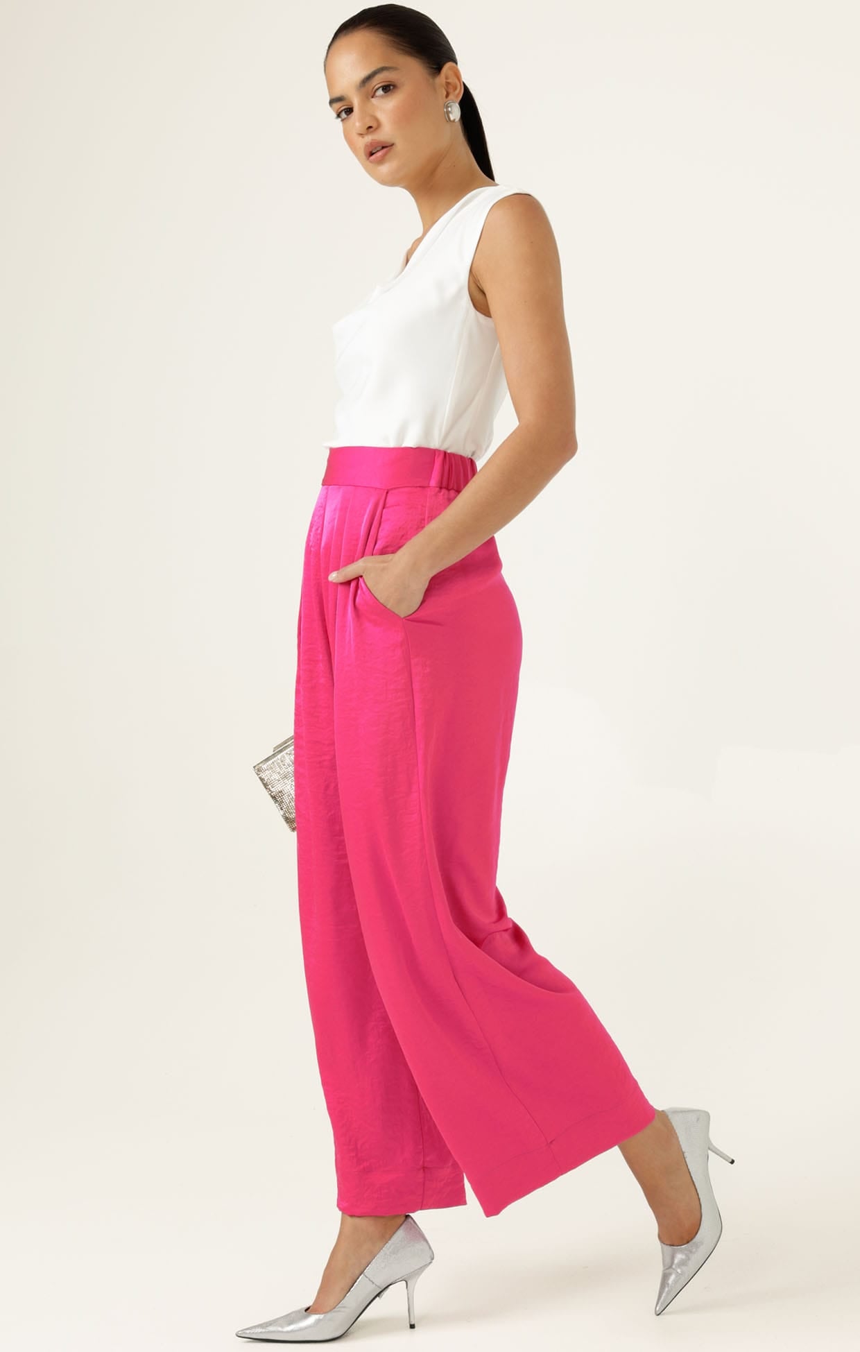 Pants Multi Occasion LUXE PLEATED TROUSER IN PINK