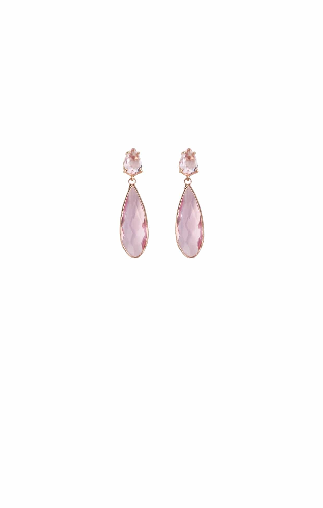 Earrings OS / PALE PINK LOTTIE TEAR DROP EARRINGS IN PALE PINK