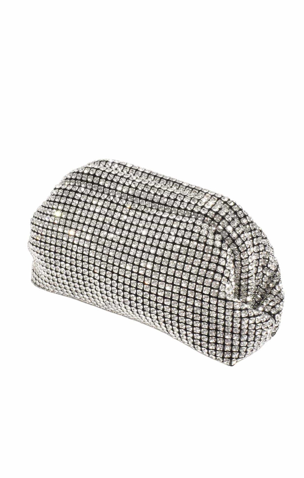 Bags OS / SILVER MARISA DIAMANTE CLUTCH BAG IN SILVER