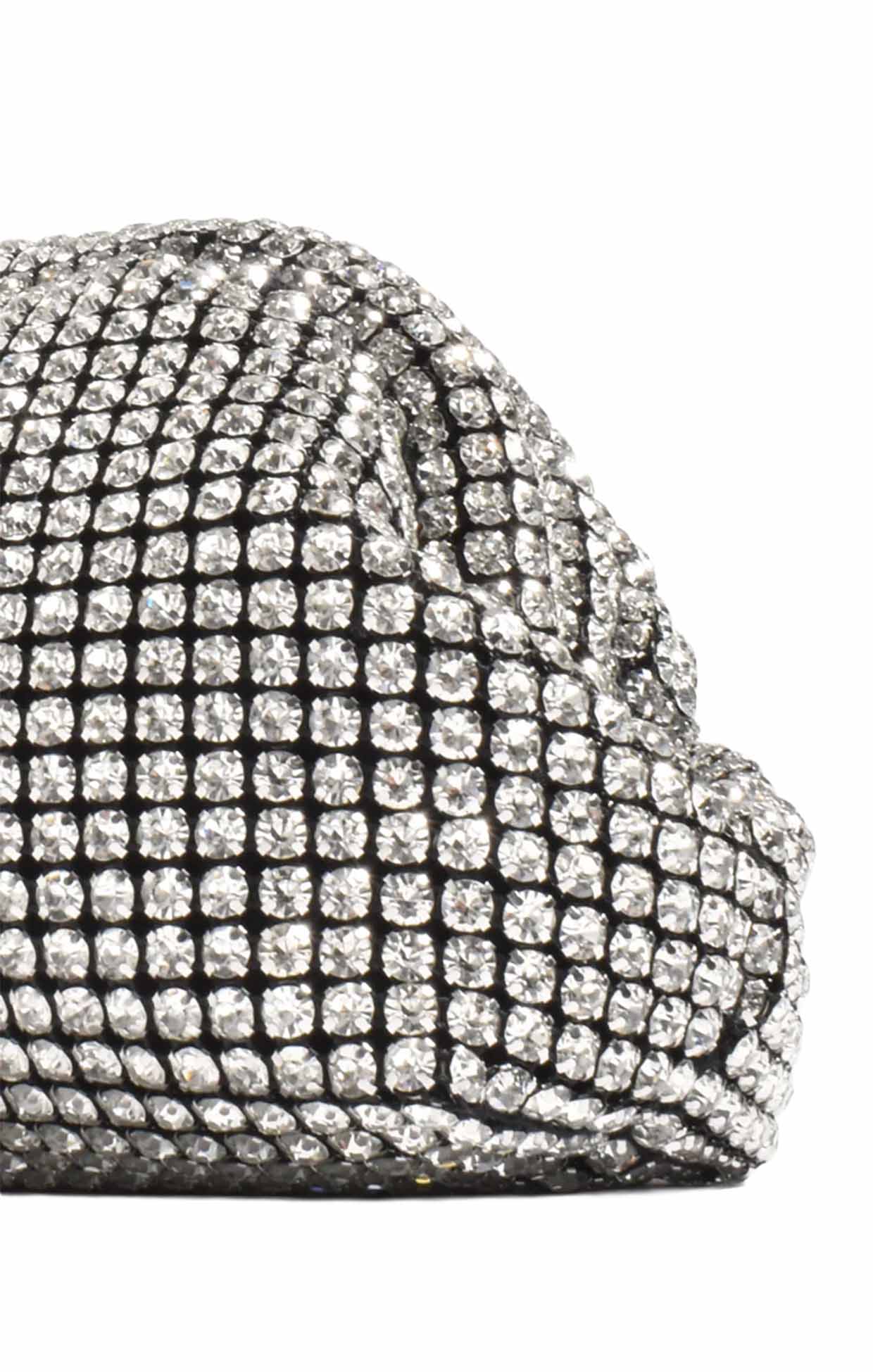 Bags OS / SILVER MARISA DIAMANTE CLUTCH BAG IN SILVER