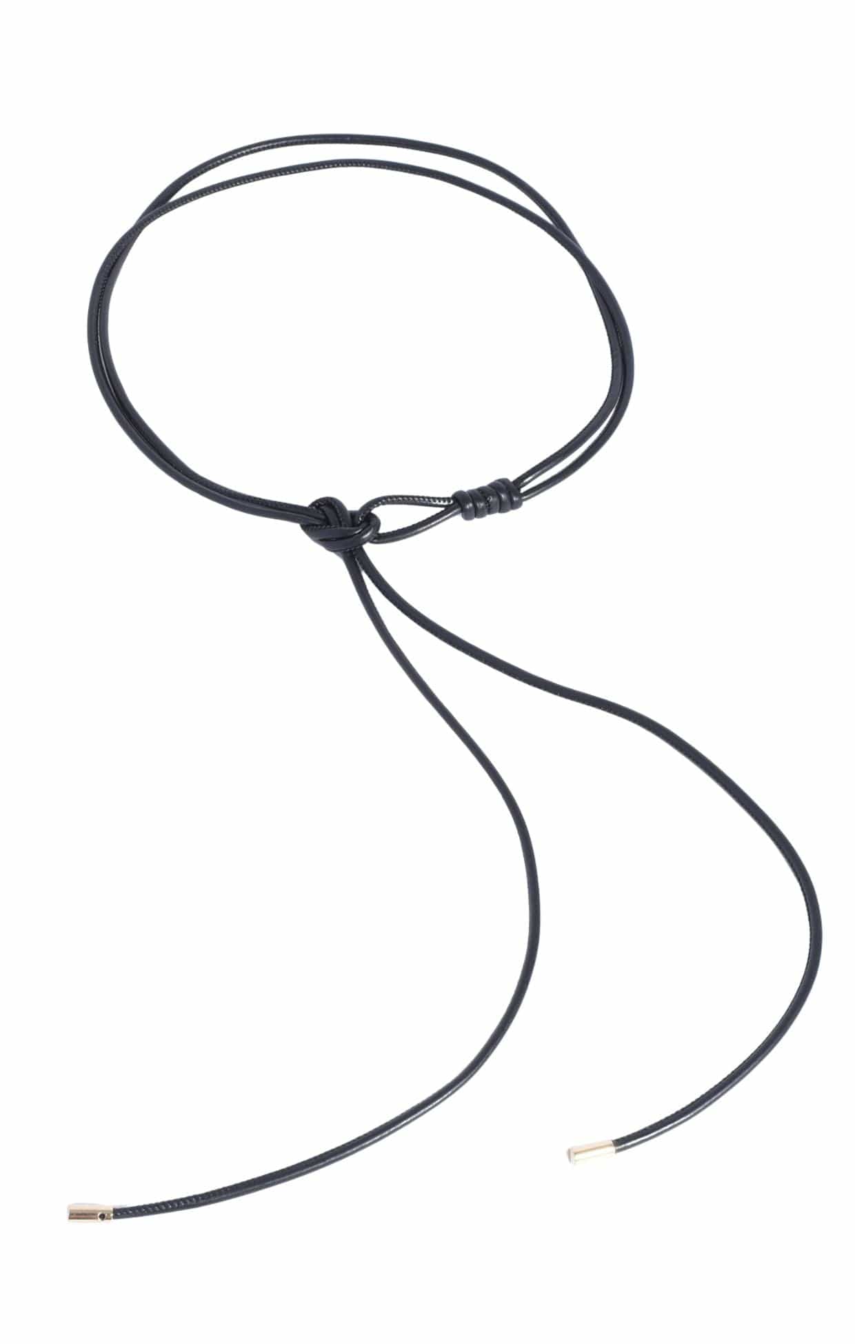 Belts OS / BLACK MARLOW TIE FRONT BELT IN BLACK