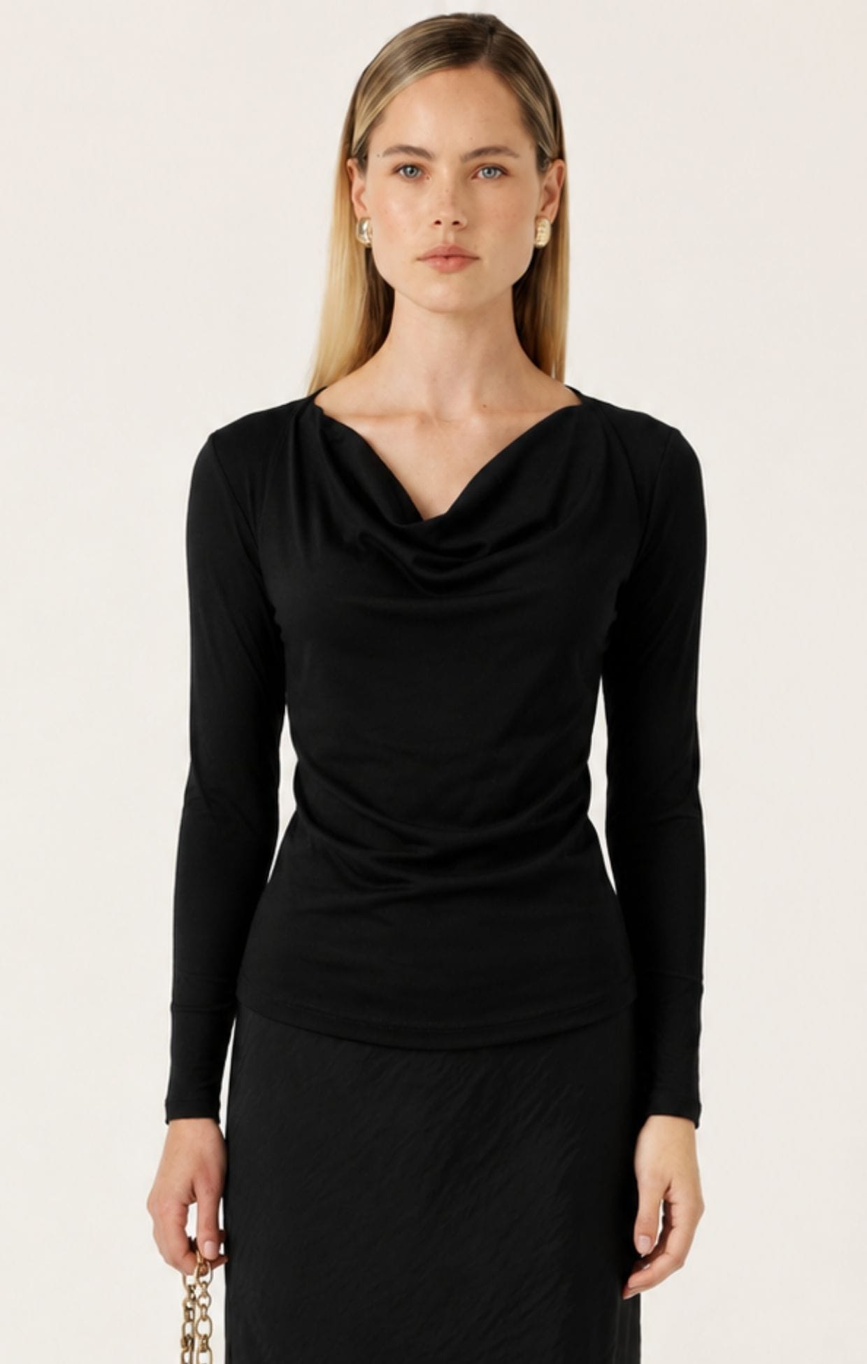 Tops MILDA COWL TOP IN BLACK