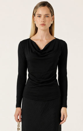 Tops MILDA COWL TOP IN BLACK