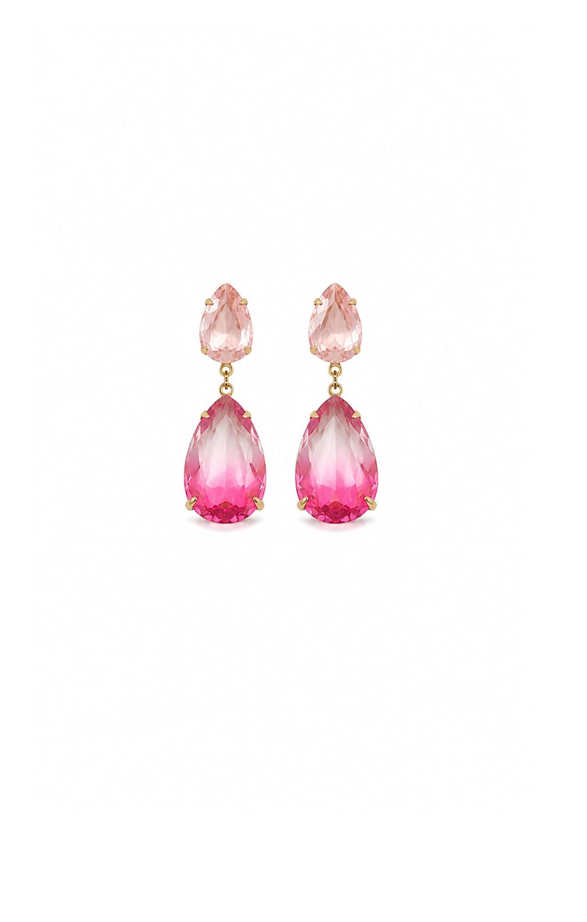 Earrings OS / LIGHT PINK AND MULTI PINK MILLIE CRYSTAL DROP EARRINGS IN LIGHT PINK OMBRE