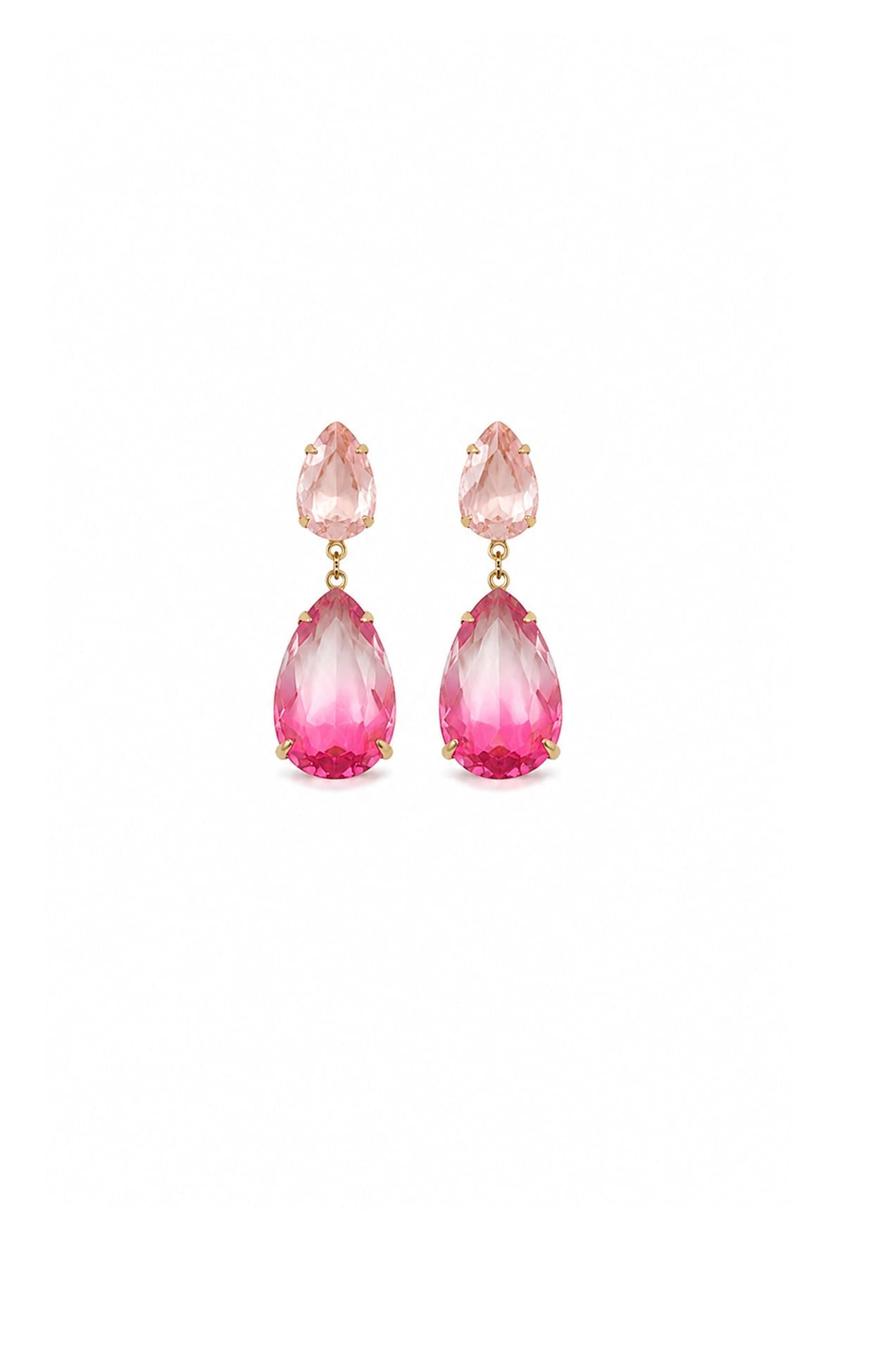 Earrings OS / LIGHT PINK AND MULTI PINK MILLIE CRYSTAL DROP EARRINGS IN LIGHT PINK OMBRE