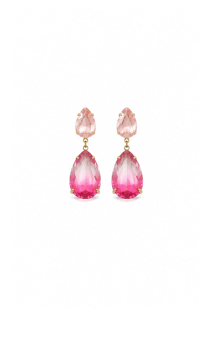 Earrings OS / LIGHT PINK AND MULTI PINK MILLIE CRYSTAL DROP EARRINGS IN LIGHT PINK OMBRE