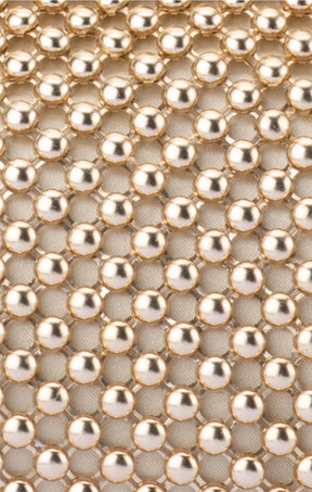 Bags OS / GOLD MIMI BALL MESH FRAME BAG IN GOLD