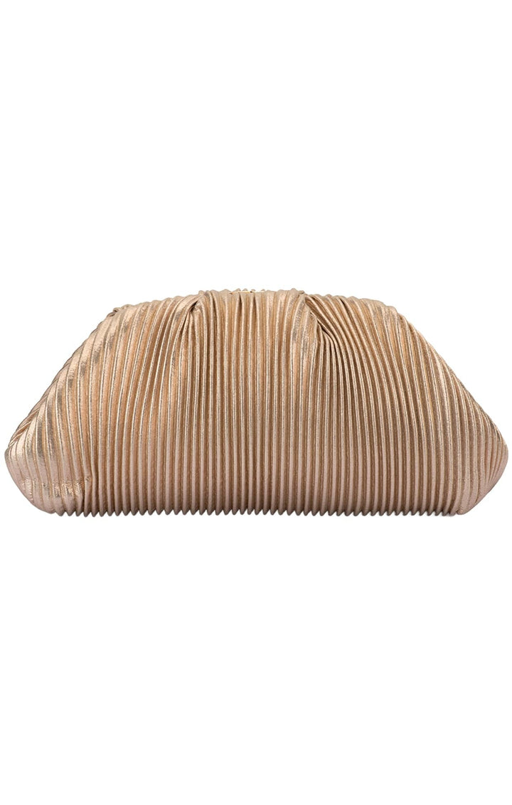 Bags OS / GOLD NAOMI PLEATED CLUTCH BAG IN GOLD