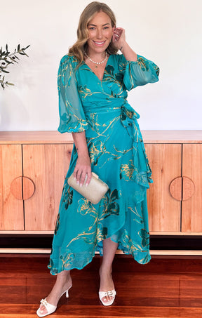 Dresses Events LORELEI WRAP MIDI DRESS