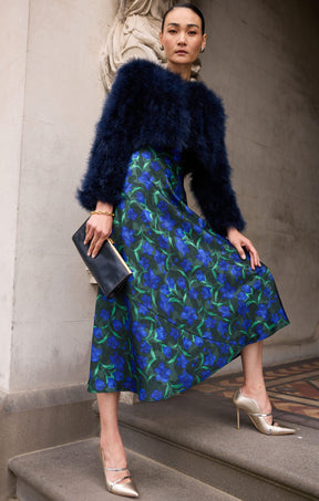 Jackets Multi Occasion LUXE FEATHER JACKET IN NAVY