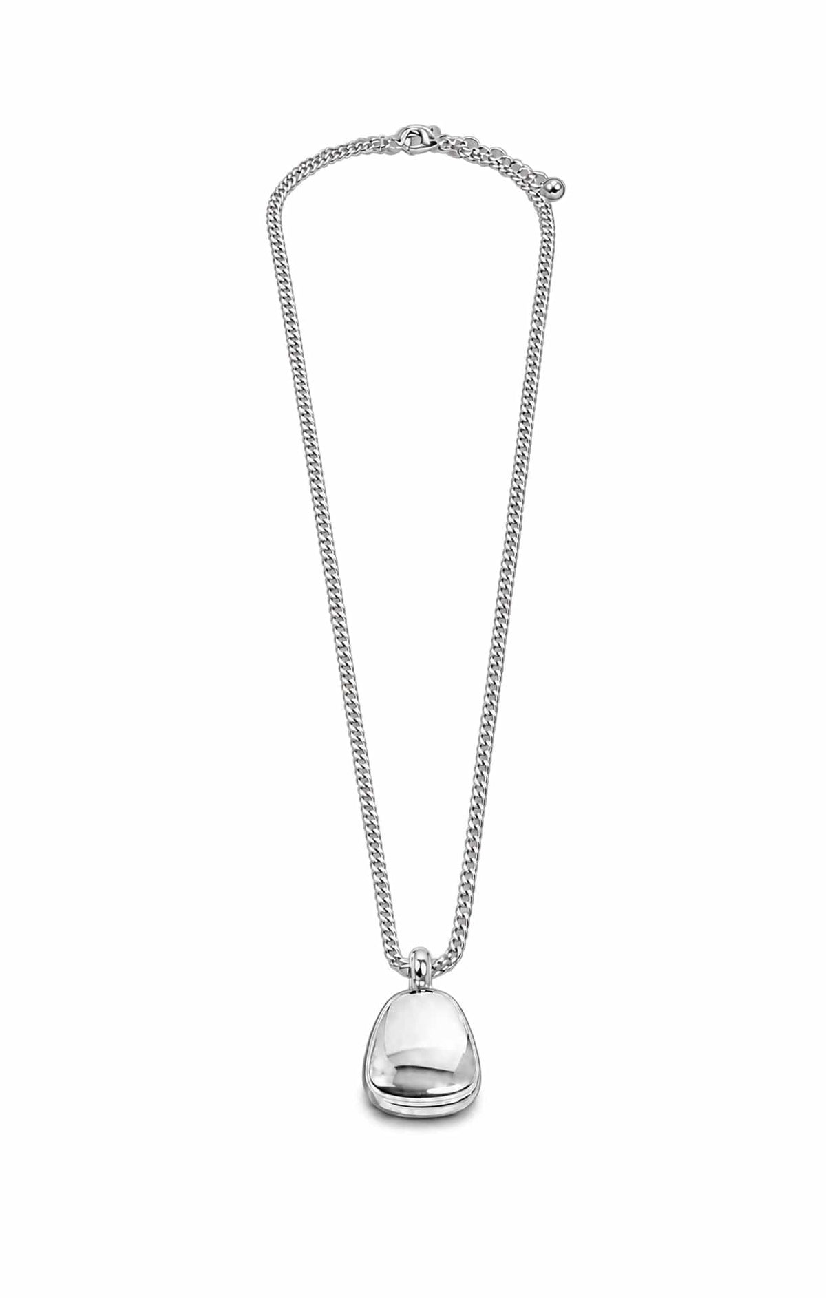Necklaces OS / SILVER PENDANT DROP LONG NECKLACE IN SILVER