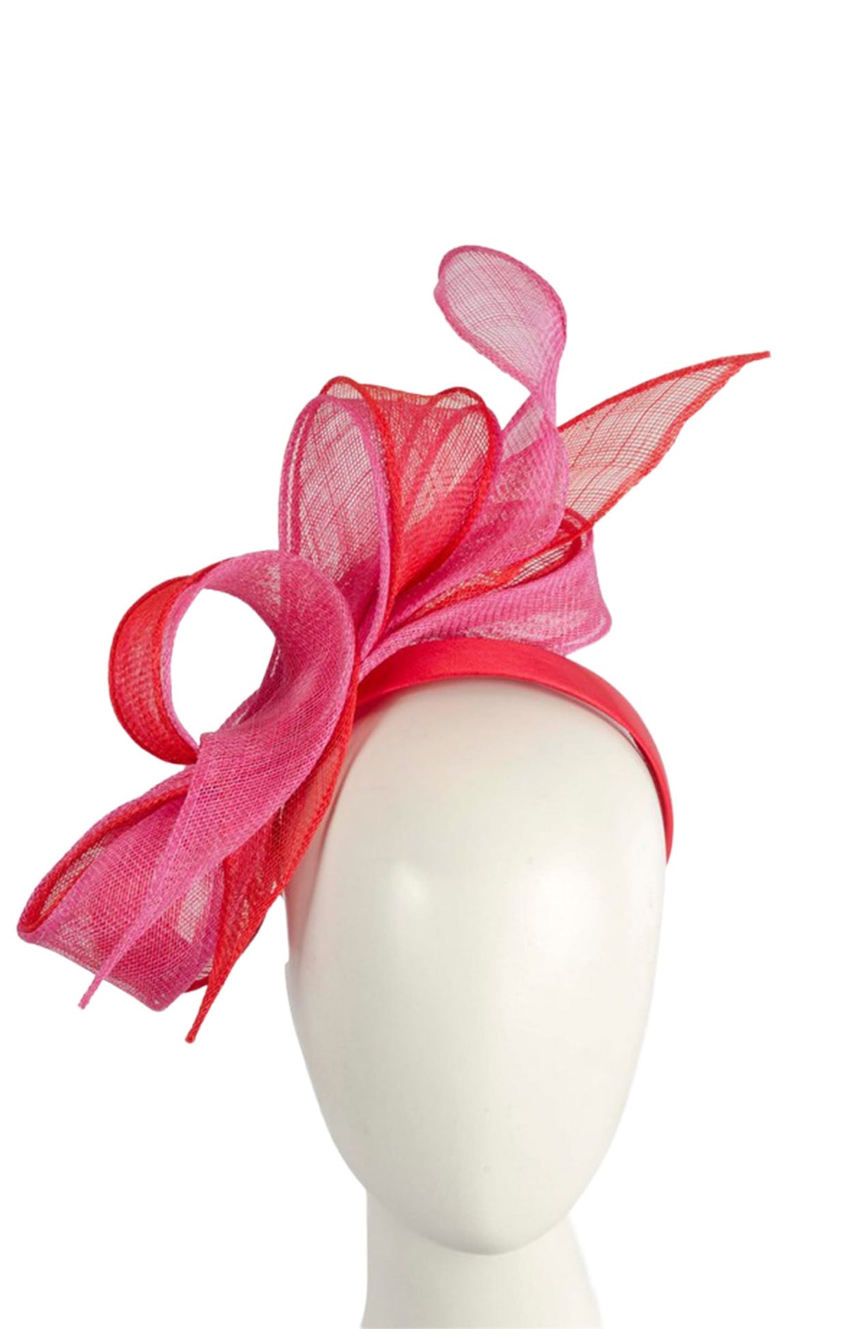 Headwear OS / PINK AND RED PENELOPE SINAMAY FASCINATOR IN PINK AND RED