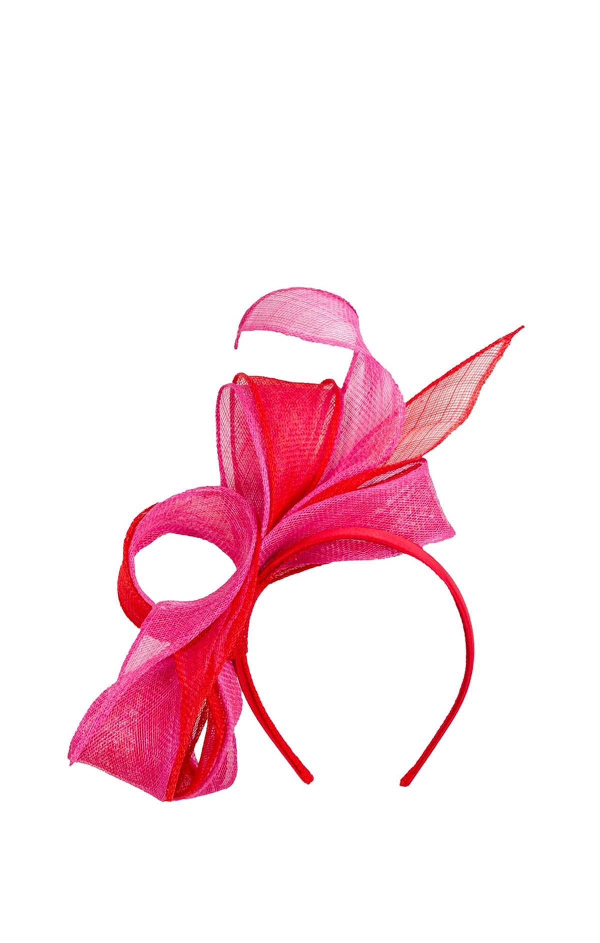 Headwear OS / PINK AND RED PENELOPE SINAMAY FASCINATOR IN PINK AND RED