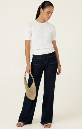 Knitwear RAGLAN KNIT TOP IN WHITE