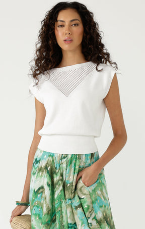 Knitwear CHLOE KNIT TOP IN WHITE
