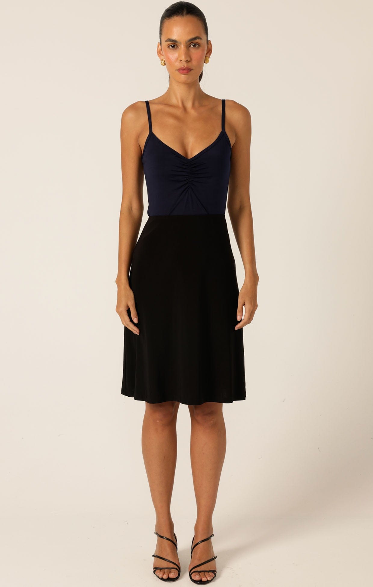 Tops Multi Occasion RUCHED GATHERED CAMI SLIP IN NAVY