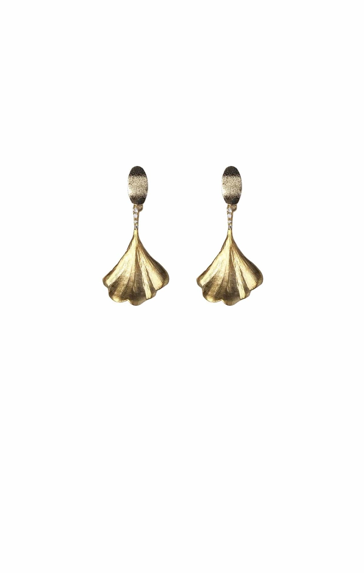 Earrings OS / GOLD CRYSTAL REMI FAN EARRING IN GOLD CRYSTAL