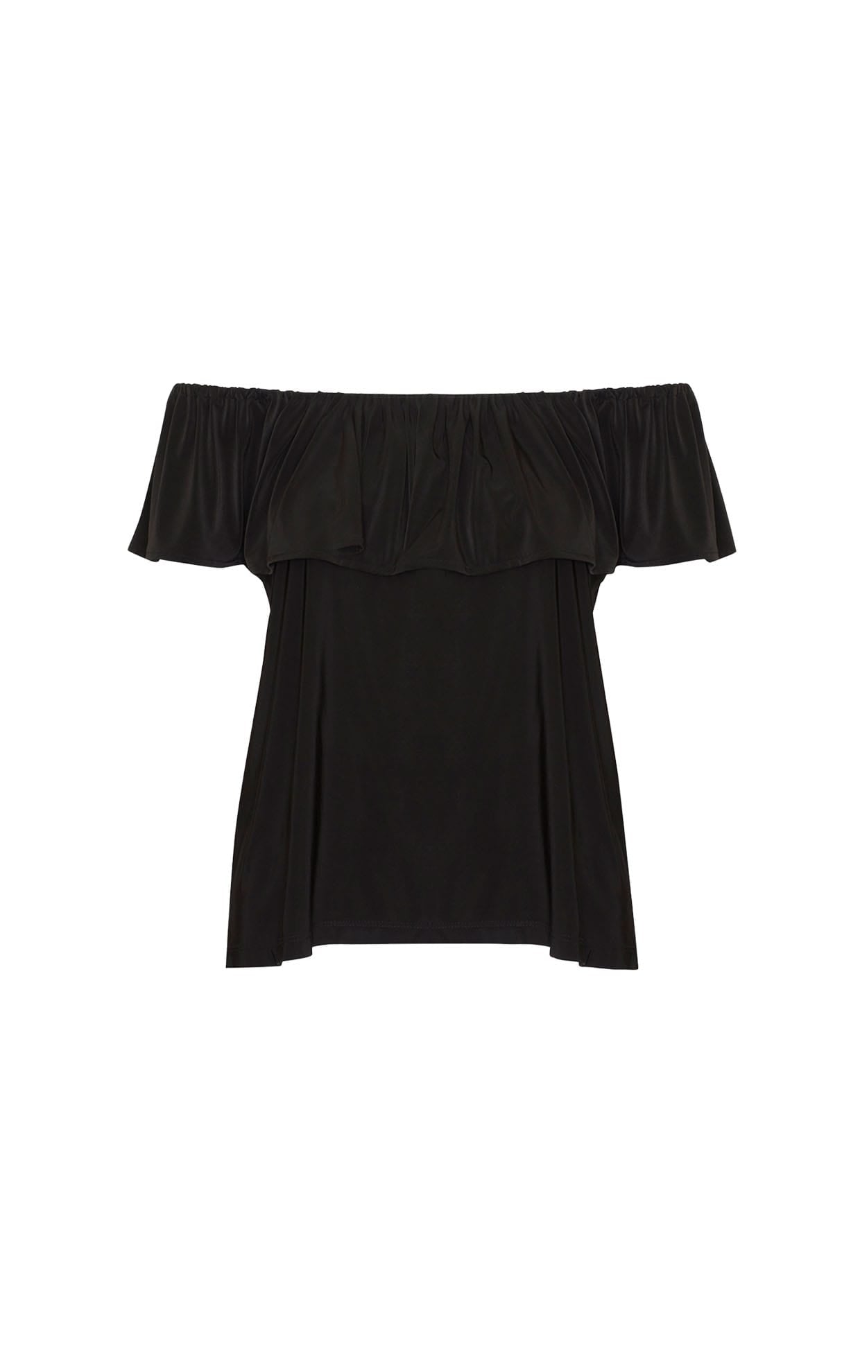 Tops Multi Occasion OFF SHOULDER FRILL TOP IN BLACK