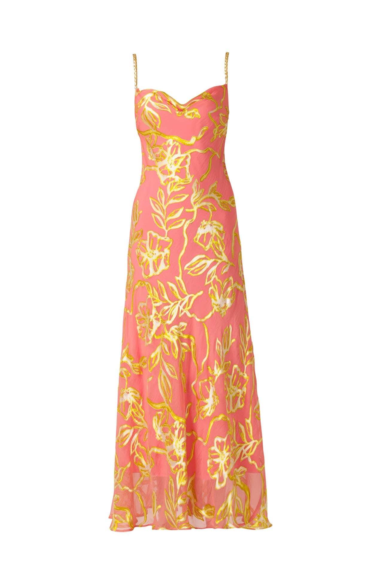 Peach Pheasant A-Line Event Dress | Dress with Metallic Plait Straps Peach Pheasant A-Line Event Dress | Dress with Metallic Plait Straps