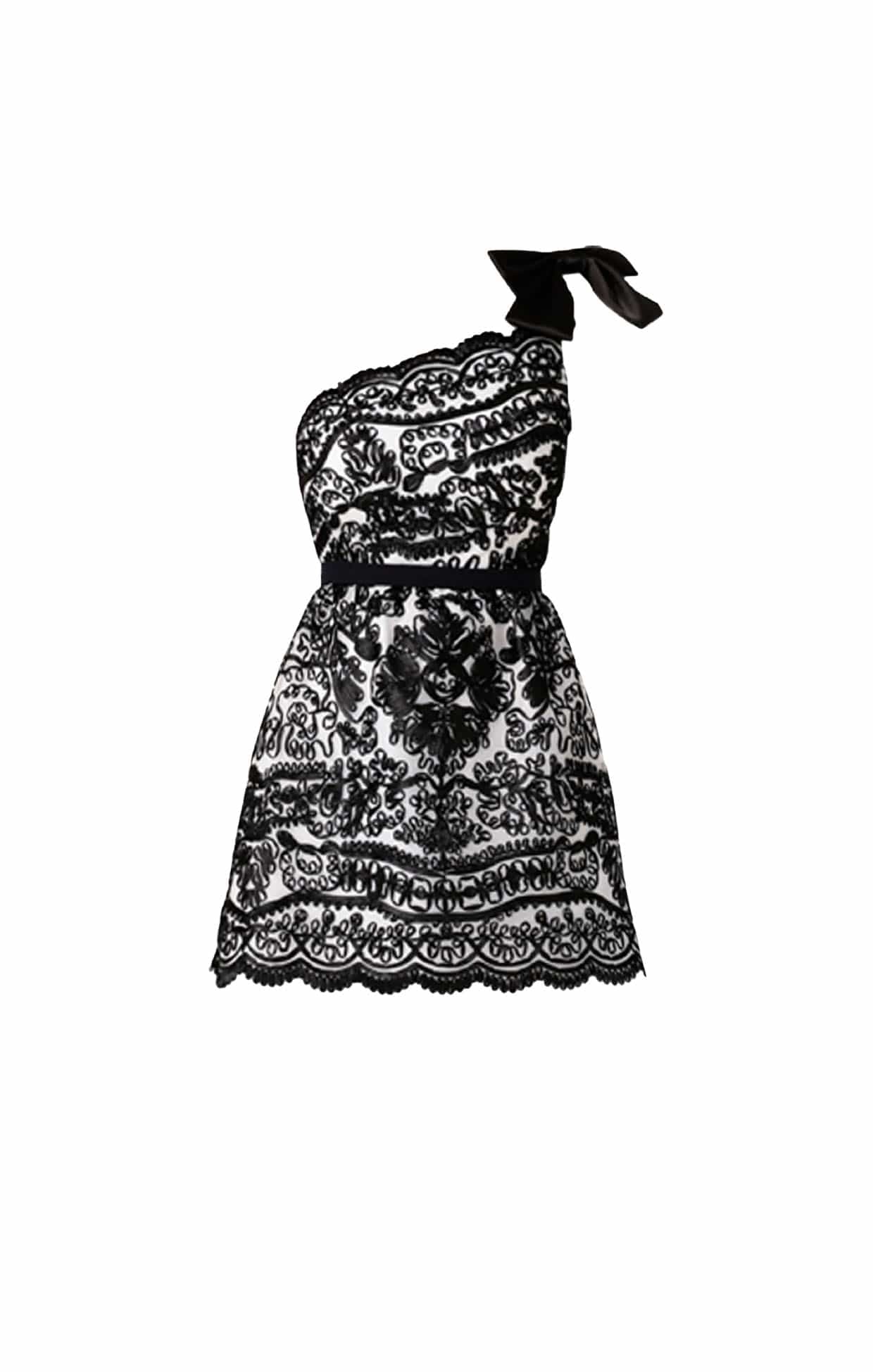 Chickadee Lace Mini Dress in Black White | Lace Dress with Black Ribbon Chickadee Lace Mini Dress in Black White | Lace Dress with Black Ribbon