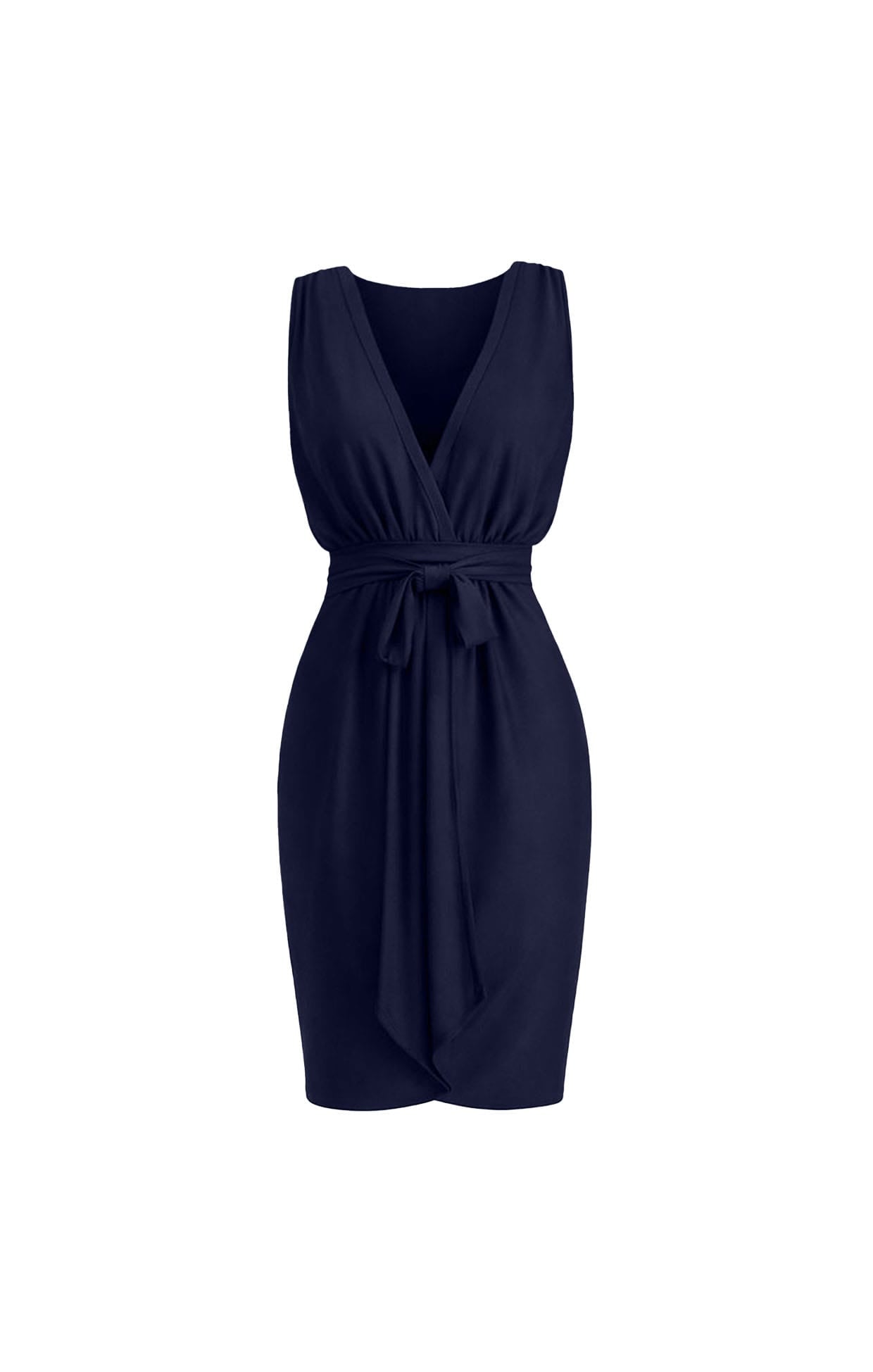 Dresses Multi Occasion COLUMN DRAPE DRESS IN NAVY