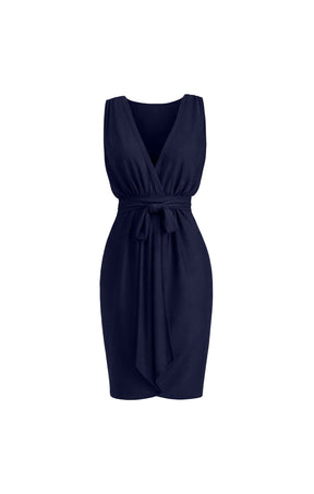 Dresses Multi Occasion COLUMN DRAPE DRESS IN NAVY