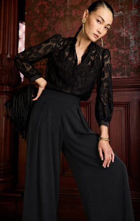 Pants LUXE PLEATED TROUSER IN BLACK