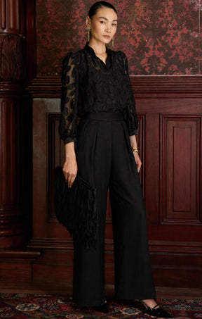 Pants LUXE PLEATED TROUSER IN BLACK