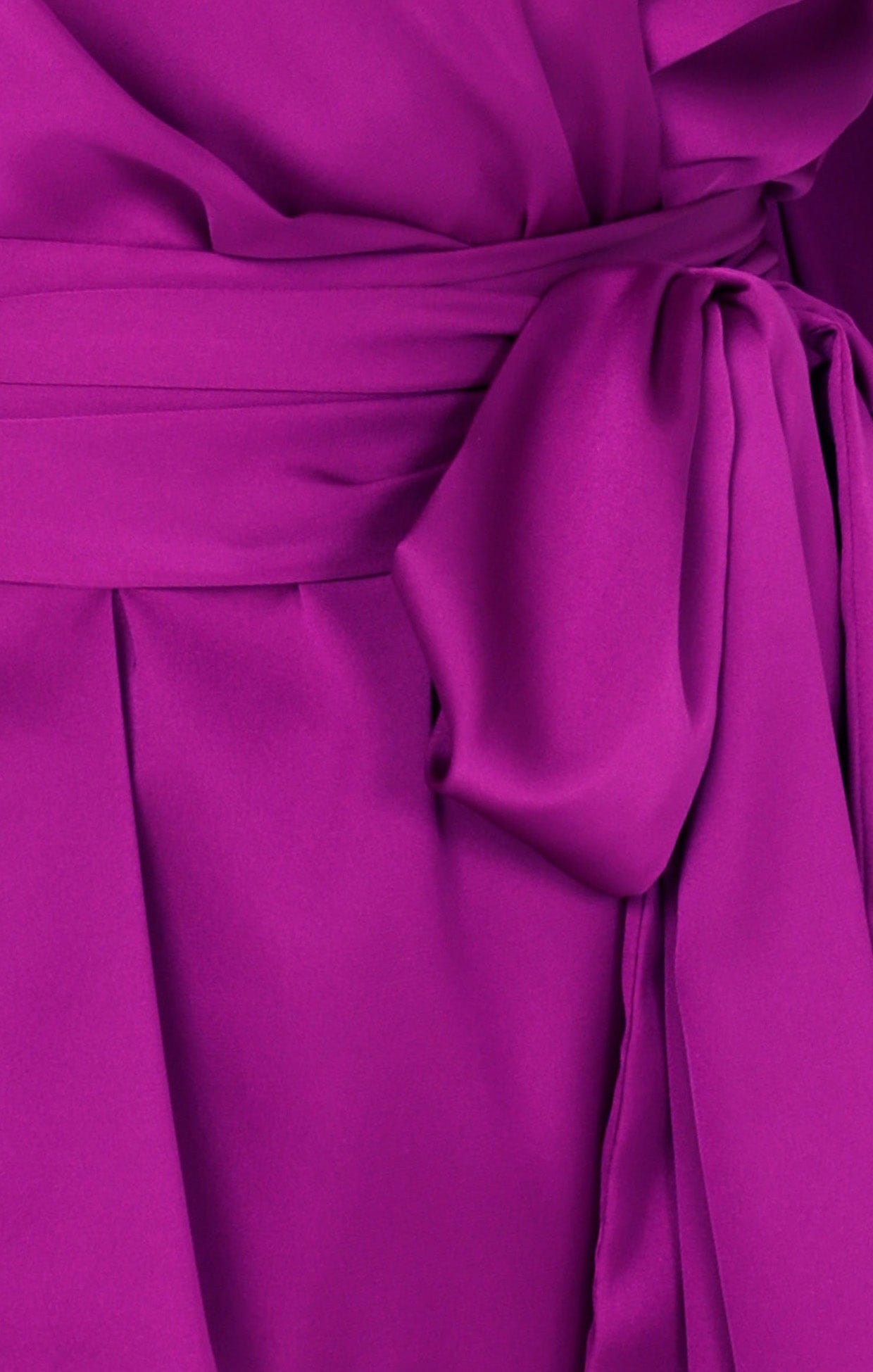 Tops SATIN FAUX WRAP TOP IN MAGENTA