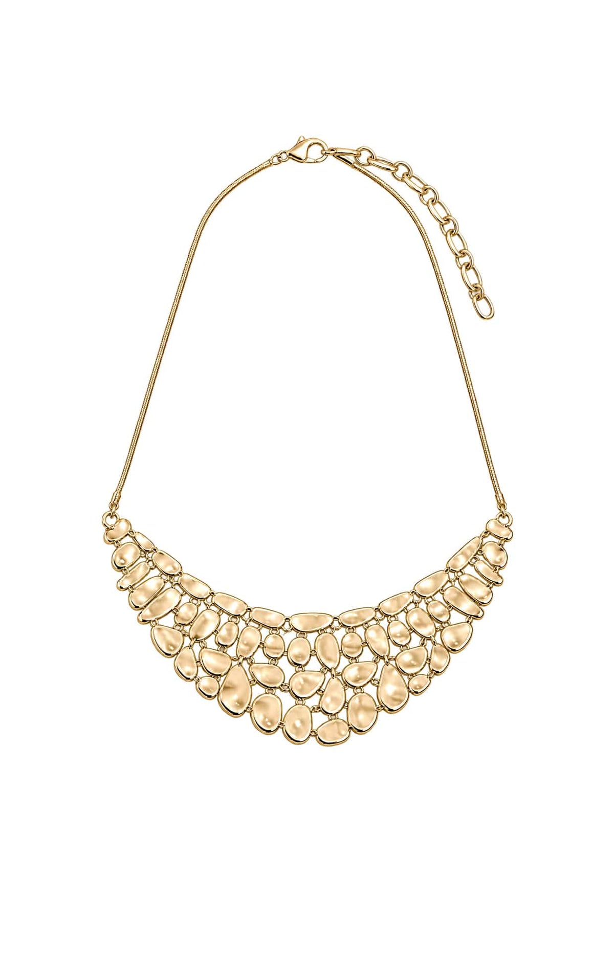 Necklaces OS / MATTE GOLD SCULPTED SHAPE NECKLACE IN GOLD