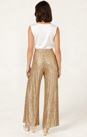 Pants SEQUIN PALAZZO PANT IN GOLD