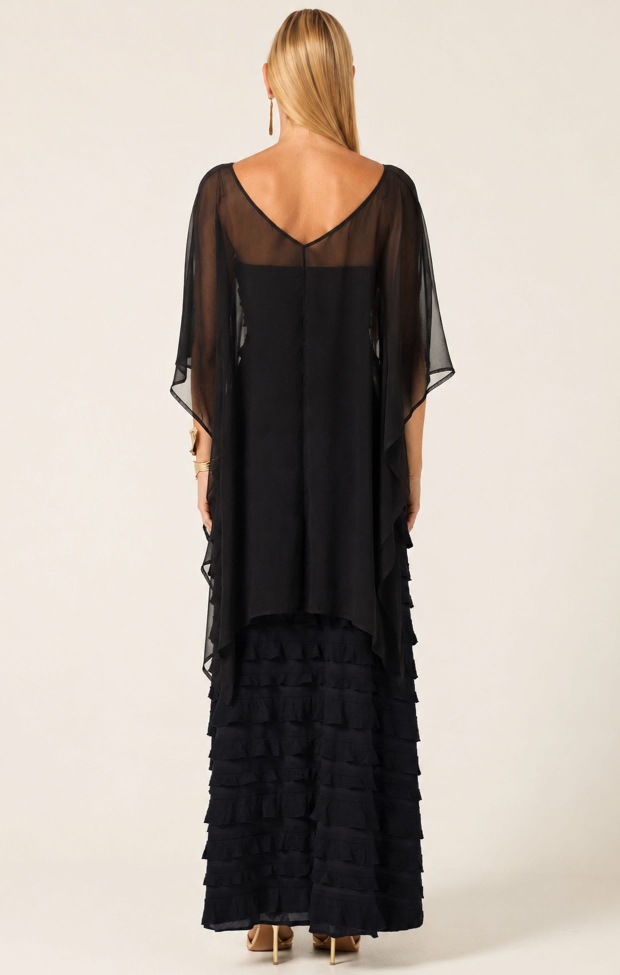 Jackets OS / BLACK SHEER SILK CAPE