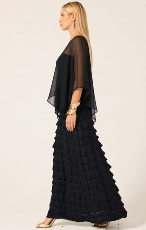 Jackets OS / BLACK SHEER SILK CAPE