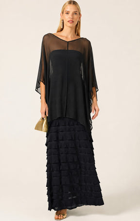 Jackets OS / BLACK SHEER SILK CAPE