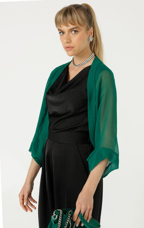 Jackets OS / GREEN SHEER KIMONO IN GREEN