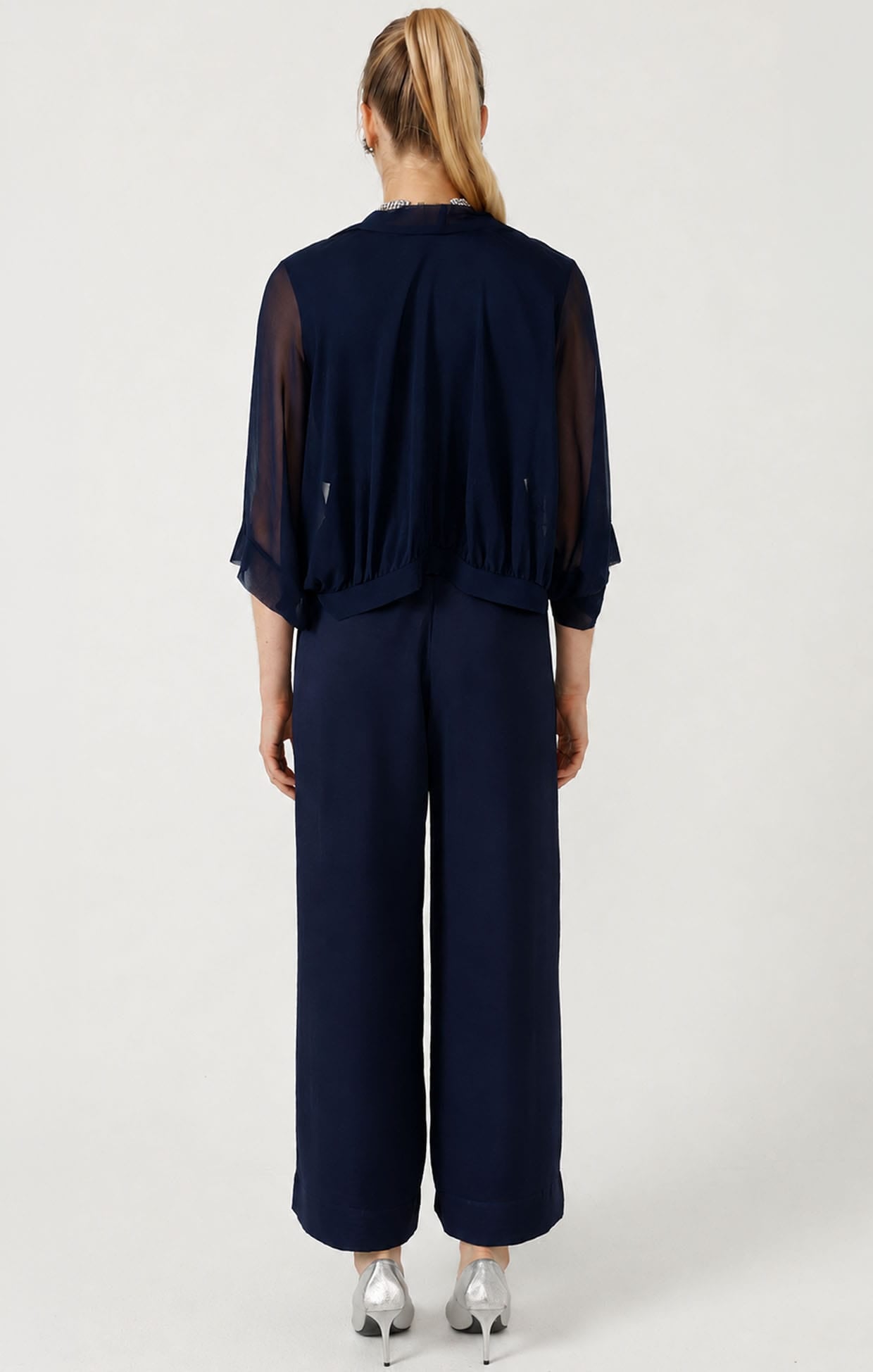 Jackets OS / NAVY SHEER SILK KIMONO IN NAVY