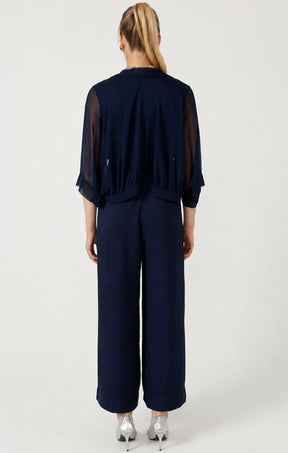 Jackets OS / NAVY SHEER SILK KIMONO IN NAVY
