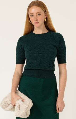 Knitwear SHORT SLEEVE GROVE KNIT TOP IN FOREST