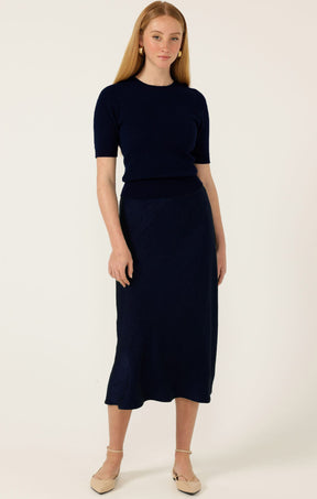 Knitwear SHORT SLEEVE GROVE KNIT TOP IN NAVY