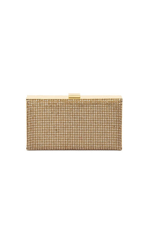 Bags OS / GOLD STEF CRYSTAL BOX CLUTCH BAG IN GOLD